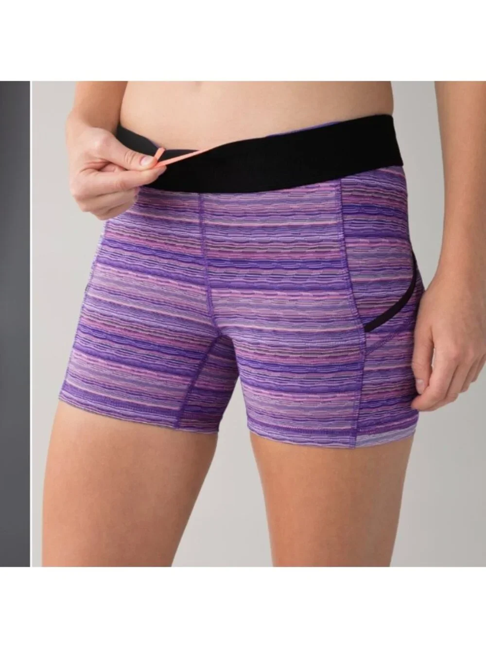 Lululemon What The Sport Short Space Dye Twist Iris Flower Pink Shell
